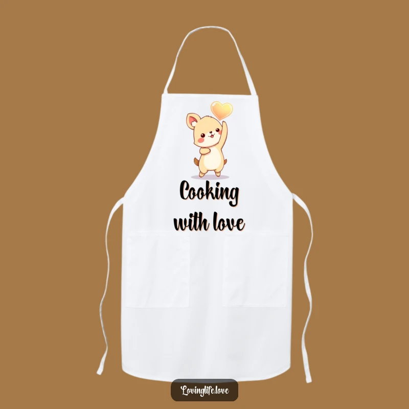 Funny Dancing Heart Animal Apron: Playful Kitchen Wear for Humorous Cooks