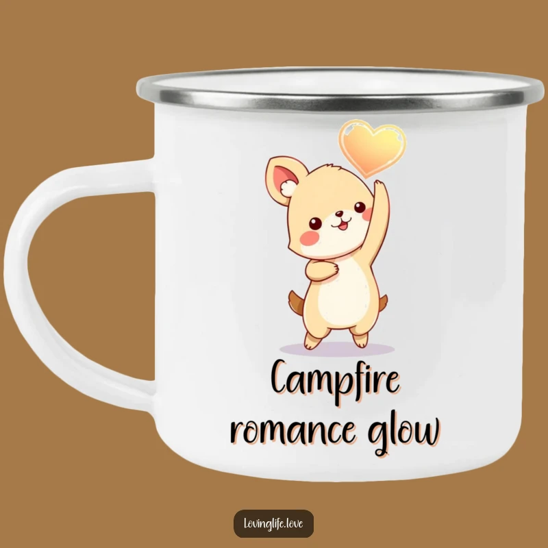 Funny Dancing Heart Animal Camping Mug: Adventure Fuelled by Playful Love