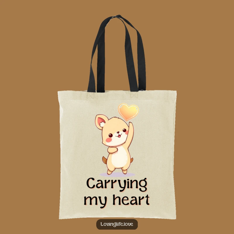 Funny Dancing Heart Animal Tote Bag: Carry Love and Humor Everywhere